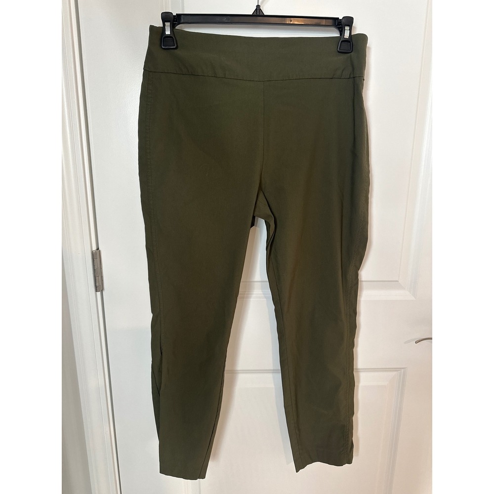 New York & Company Olive Green Pull On Ankle Pants Slim Leg Large